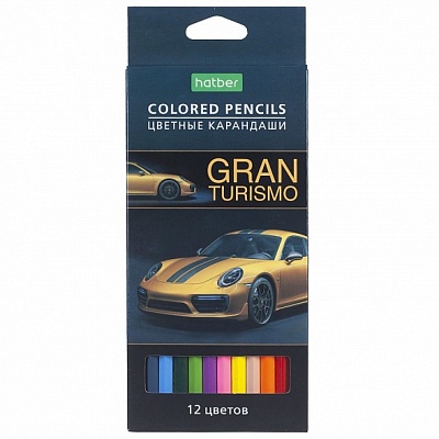 CS_070882 Карандаши цветные &quot;ECO&quot; 12 цв. -Gran Turismo- заточен. в карт. короб. с европодвесом
